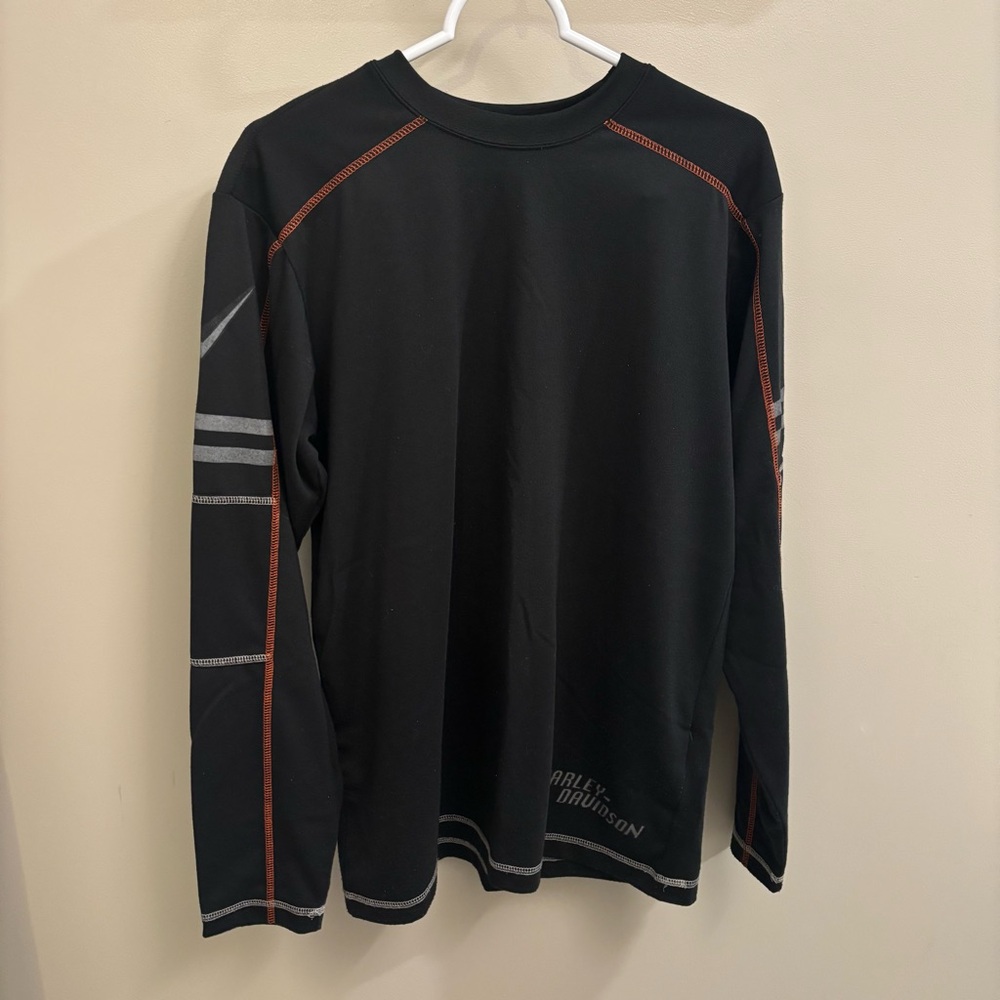 Harley-Davidson Black Long Sleeve Shirt Men’s Medium Biker Casual READ